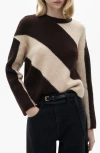 Mango Women's Striped Knit Sweater In Medium Brown