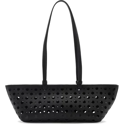 Mango Die-cut Faux Leather Shoulder Bag In Black