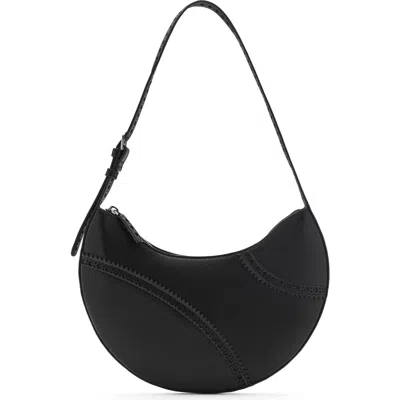 Mango Die-cut Faux Leather Shoulder Bag In Black