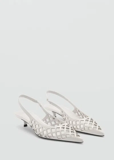 Mango Die-cut Kitten Shoes White