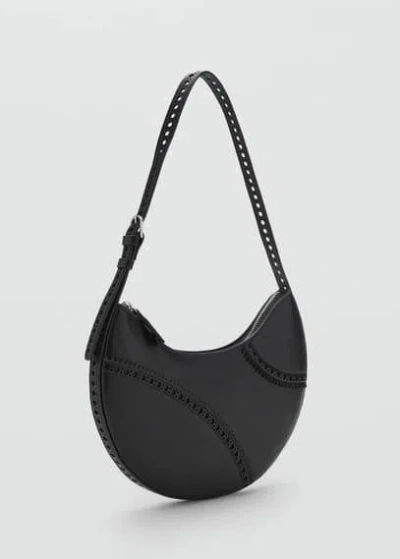 Mango Die-cut Shoulder Bag Black