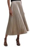 Mango Disco Metallic Pleated Midi Skirt