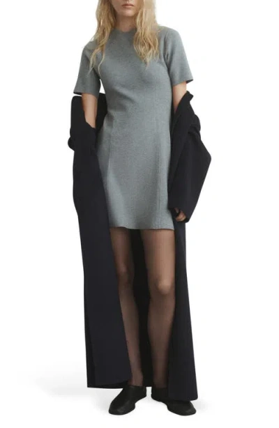 Mango Domino Seamed Minidress In Gray