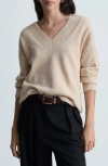 Mango Donatelo V-neck Sweater In Beige
