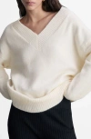 Mango Donatelo V-neck Sweater In Ecru