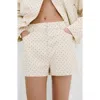 Mango Dot Cotton Shorts In Neutral