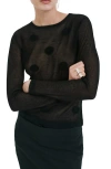 Mango Dot Sweater In Black