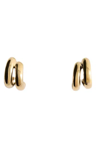 Mango Double Band Hoop Earrings In Gold