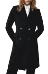 Mango Double-breasted Wool Coat Black In Black