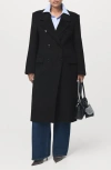 Mango Women's Double-breasted Wool Coat In Black