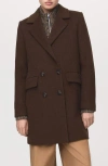 Mango Double Breasted Coat In Brown