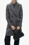 Mango Women's Double-breasted Wool Coat In Grey