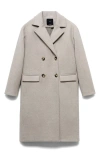 Mango Double Breasted Coat In Multi