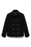 Mango Double-breasted Jacket With Lapels Black In Black
