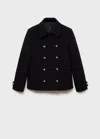 Mango Double-breasted Jacket With Lapels Black In Black