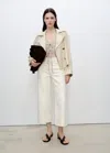 Mango Double-breasted Jacket With Lapels In Light/pastel Grey
