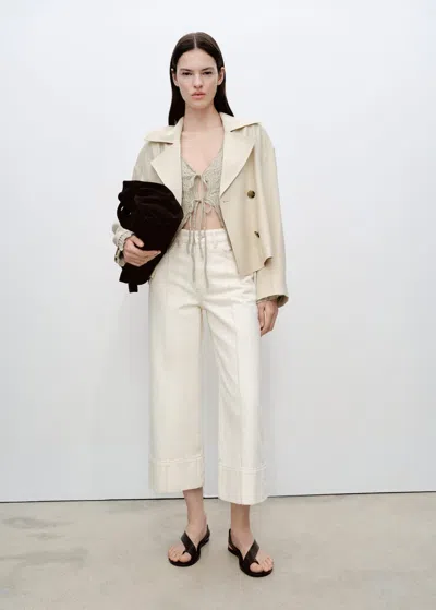 Mango Double-breasted Jacket With Lapels In Light/pastel Grey