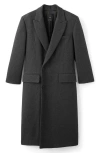 Mango Double Breasted Long Coat In Gray
