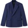 Mango Double Breasted Suit Blazer In Blue