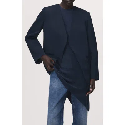 Mango Double Breasted Suit Jacket In Blue