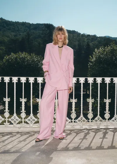 Mango Blazer Costume Double Boutonnage Rose - Femme - Xs -  In Pink