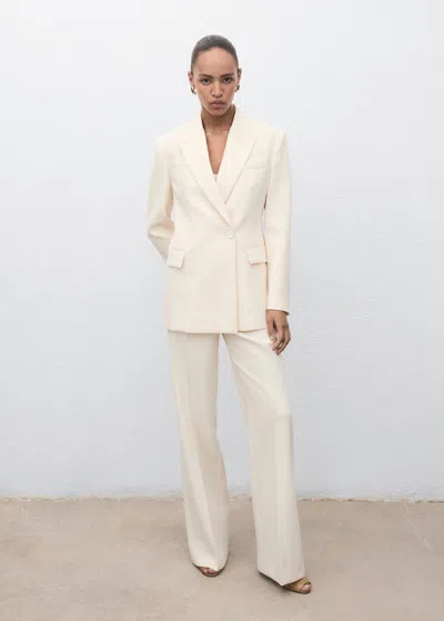 Mango Veste Vanille - Femme - Xxl -