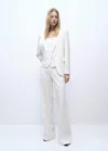 Mango Double-breasted Suit Vest Off White In Off White