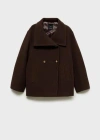 Mango Double-breasted Virgin Wool Coat Chocolate In Chocolate