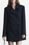 Mango Double Breasted Wool Blend Coat