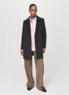 Mango Double-breasted Wool Coat Grey In Gray