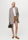 Mango Double-breasted Wool Coat In Gray