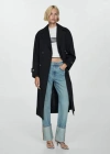 Mango Double-button Trench Coat Black In Black
