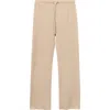 Mango Double Face Cotton Blend Pajama Pants In Light/pastel Brown