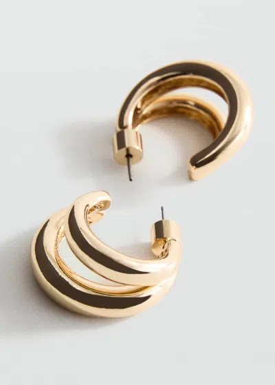 Mango Double Hoop Earrings Gold