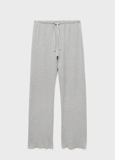 Mango Double-sided Cotton Pants Grey