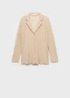Mango Double Face Cotton Shirt In Light/pastel Brown