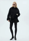 Mango Shearling-lined Jacket Black Denim In Black Denim