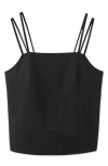 Mango Double Strap Camisole In Black