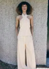 Mango Double-breasted Linen Vest In Multi