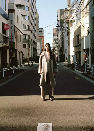 Mango Double-breasted Trench 100% Wool In Grey