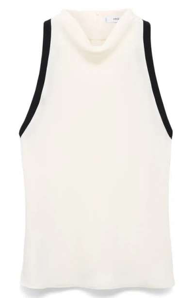 MANGO MANGO DRAPE COLLAR SLEEVELESS TOP