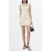 Mango Drape Linen Minidress In Sand