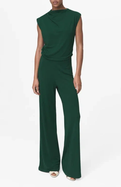 MANGO MANGO DRAPE WIDE LEG JUMPSUIT