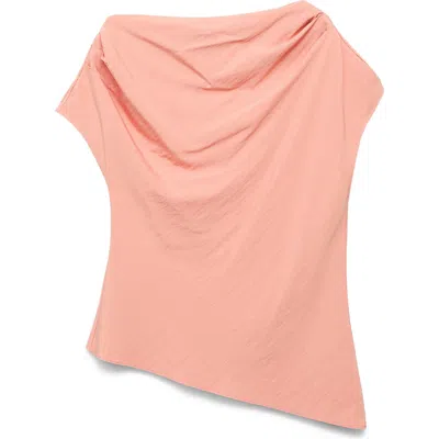 Mango Draped Asymmetric Top In Pink