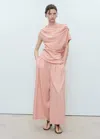 Mango Draped Asymmetric Blouse Pink