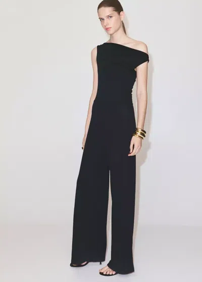 Mango Draped Asymmetrical Jumpsuit In Grey