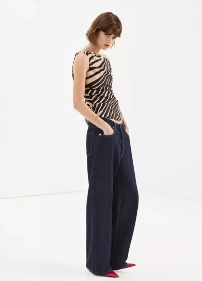 Mango Draped Cotton Top In Black