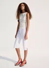 Mango Draped Cotton Top In Off White