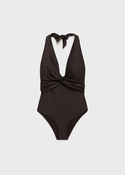 Mango Maillot De Bain Chocolat - Femme - 2xl -