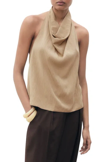 MANGO MANGO DRAPED HALTER TOP